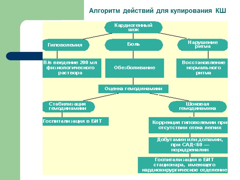 Алгоритм действий для купирования КШ